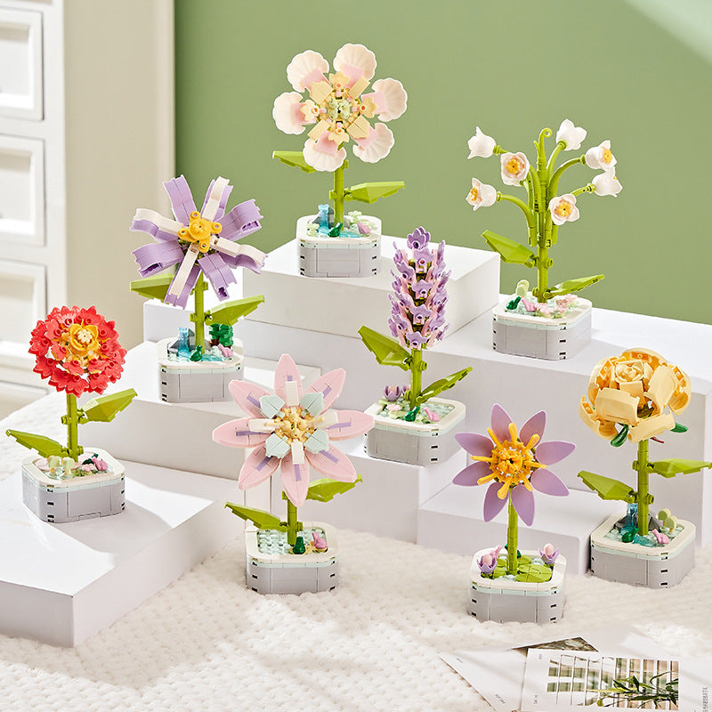 Flores armables en maceta