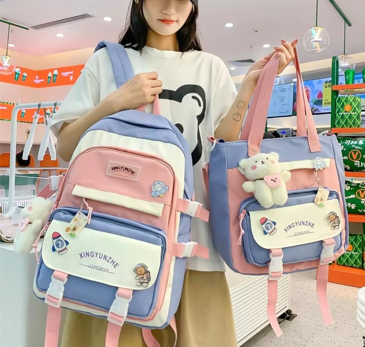 Mochila + Cartera Kawaii