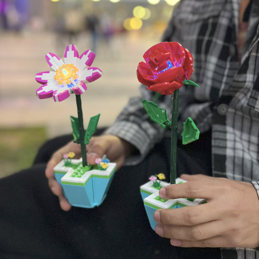 Flores armables con luces