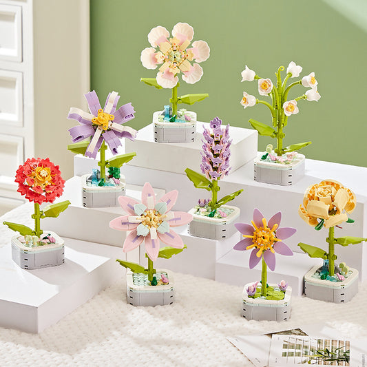Flores armables en maceta