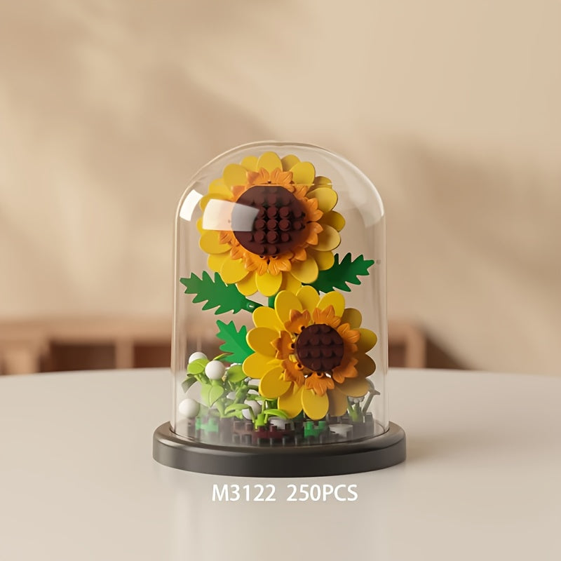 Flores encapsuladas con luces